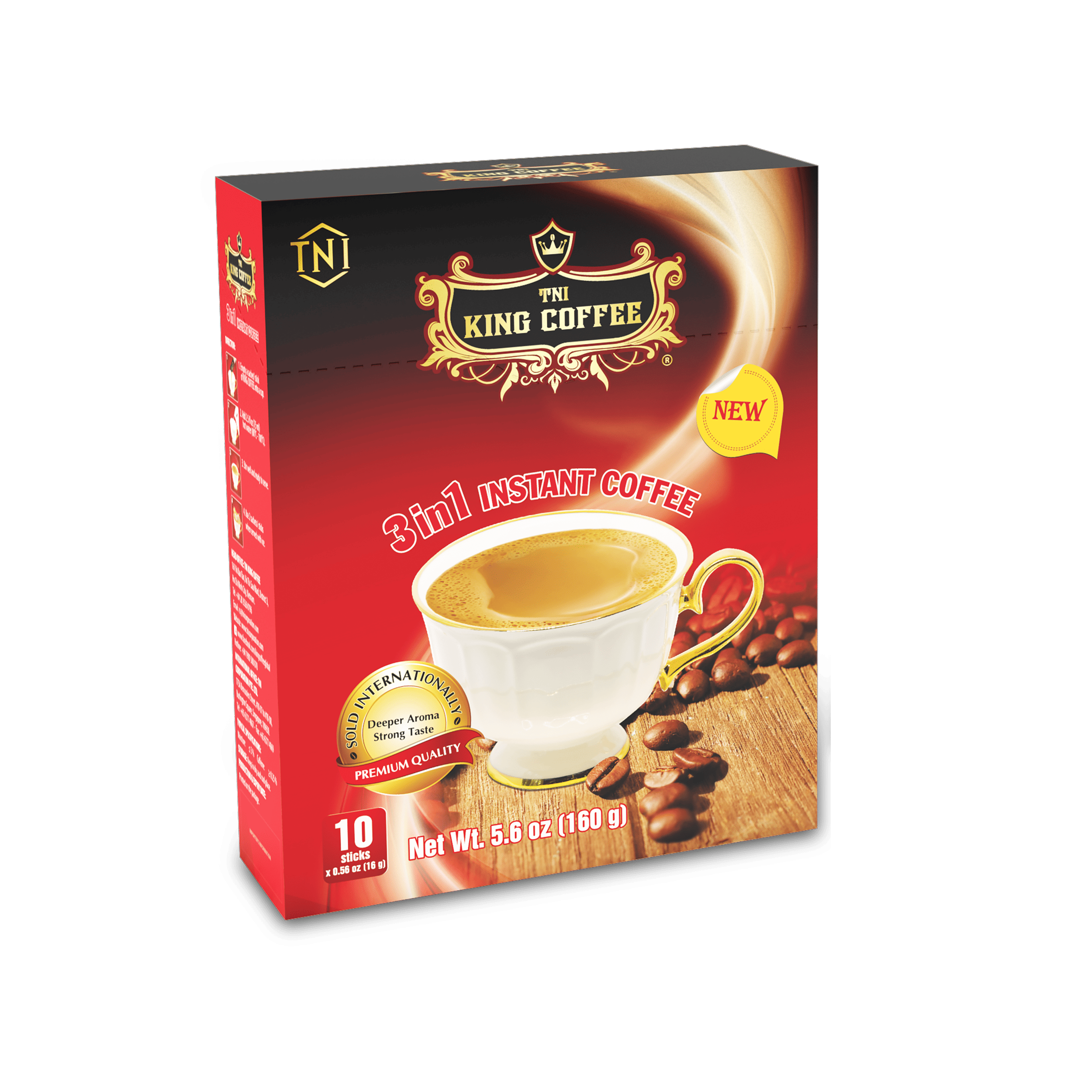 Cà Phê Hòa Tan 3IN1 KING COFFEE - Hộp 10 gói x 16g